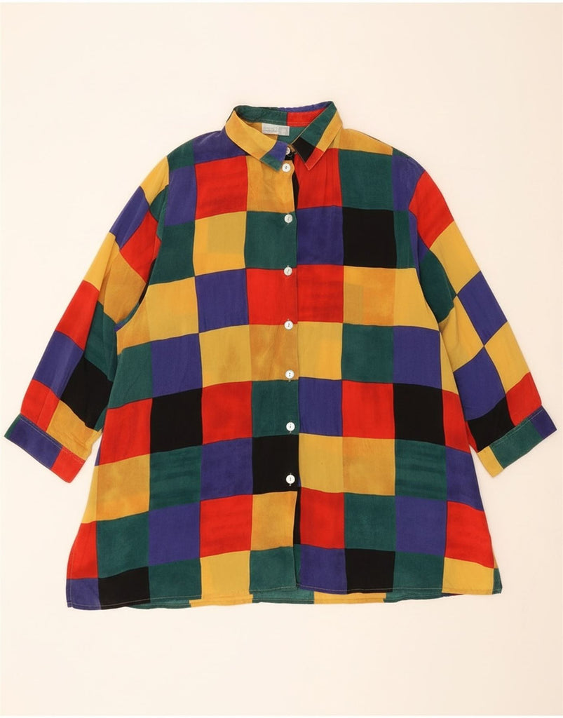 ULLA POPKEN Womens Shirt Dress UK 24/26 4XL Multicoloured Check Cupro Vintage Ulla Popken and Second-Hand Ulla Popken from Messina Hembry 