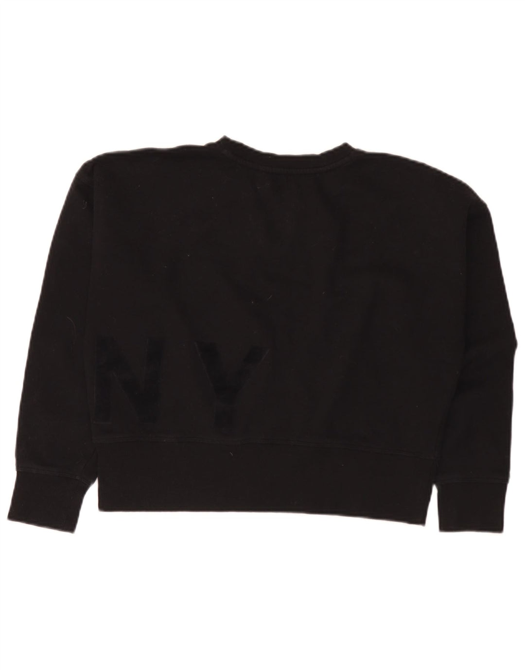 Dkny Pulover oversize Crop Graphic pentru femei UK 10 Mic Negru