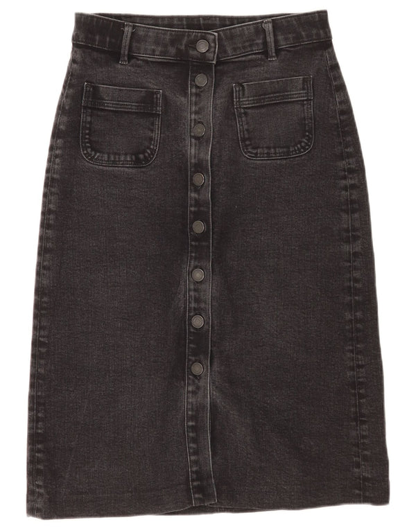 Fusta de blugi pentru femei Marks & Spencer UK 10 Small W27 Bumbac negru