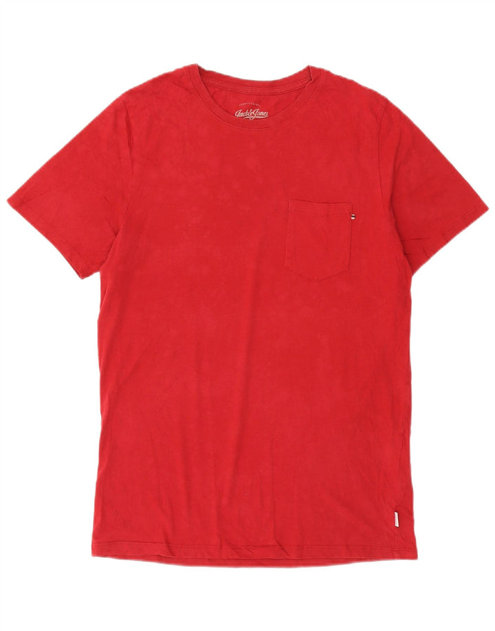 Tricou Jack & Jones Slim Fit pentru bărbați Top din bumbac roșu mediu