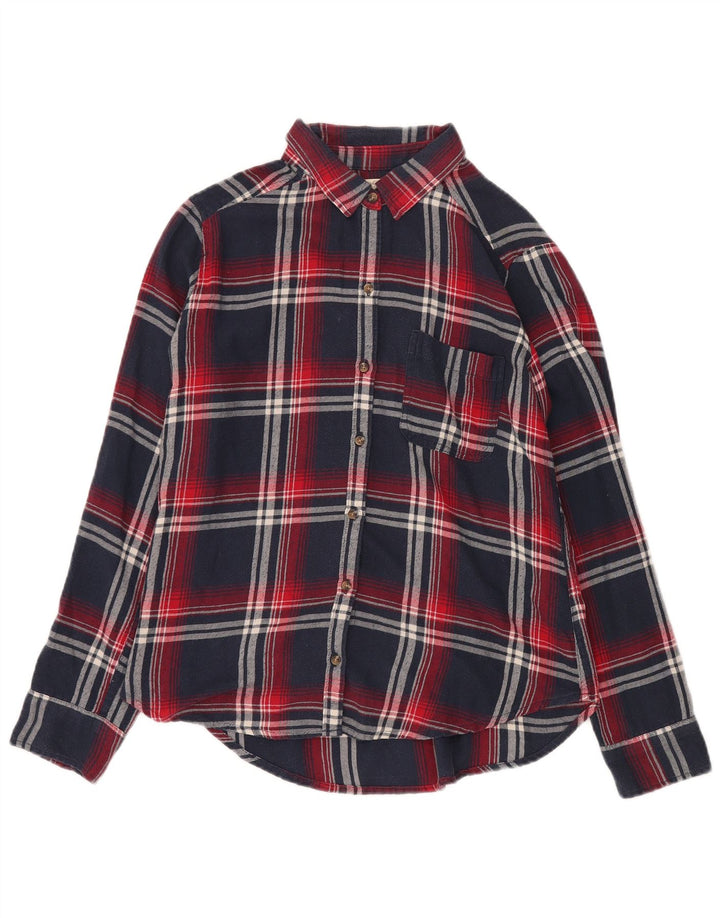 Cămașă de flanel pentru femei HOLLISTER UK 14 Medium bleumarin din bumbac cu carouri