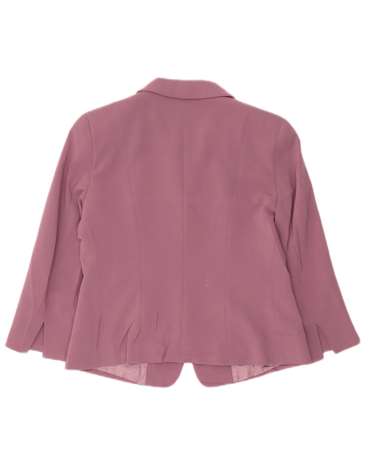 Blazer pentru femei Max Mara cu 2 nasturi și mâneci 3/4 UK 16, mare, roz