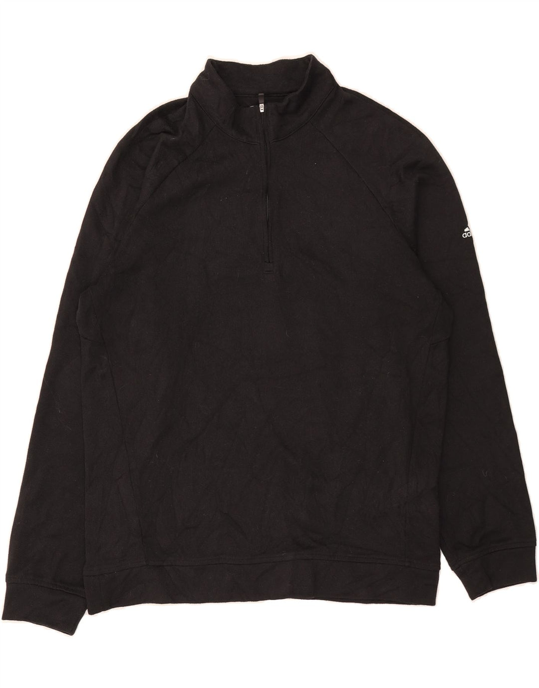ADIDAS Mens Zip Neck Sweatshirt Jumper Medium Black Polyester Vintage Adidas and Second-Hand Adidas from Messina Hembry 