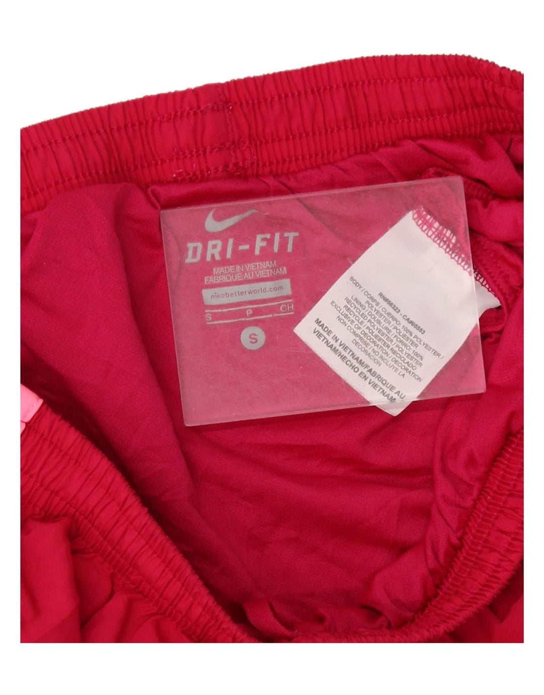 Pantaloni scurti sport NIKE Dri Fit pentru femei UK 10, roșu, poliester color bloc