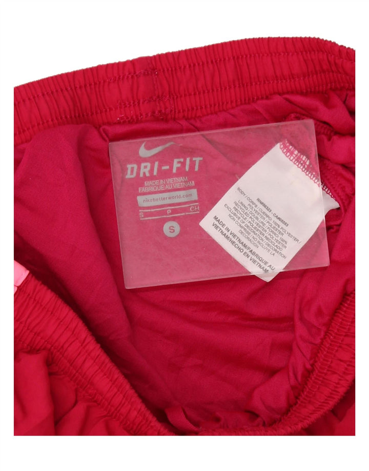 Pantaloni scurti sport NIKE Dri Fit pentru femei UK 10, roșu, poliester color bloc