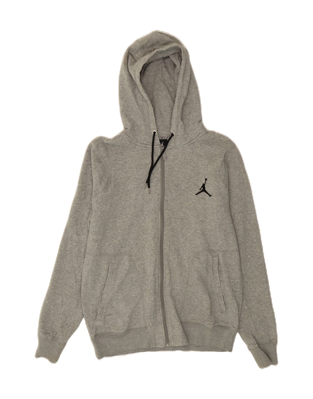 JORDAN Mens Zip Hoodie Sweater Medium Grey Cotton Vintage Jordan and Second-Hand Jordan from Messina Hembry 