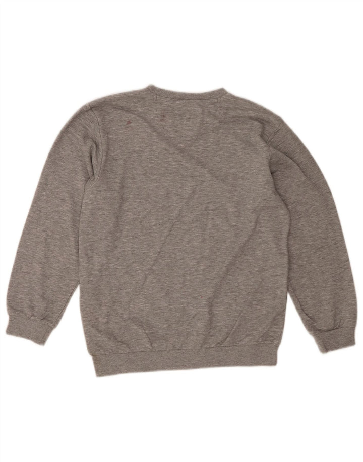 CHAMPION Boys Graphic Sweatshirt Jumper 11-12 Years Large Grey Flecked