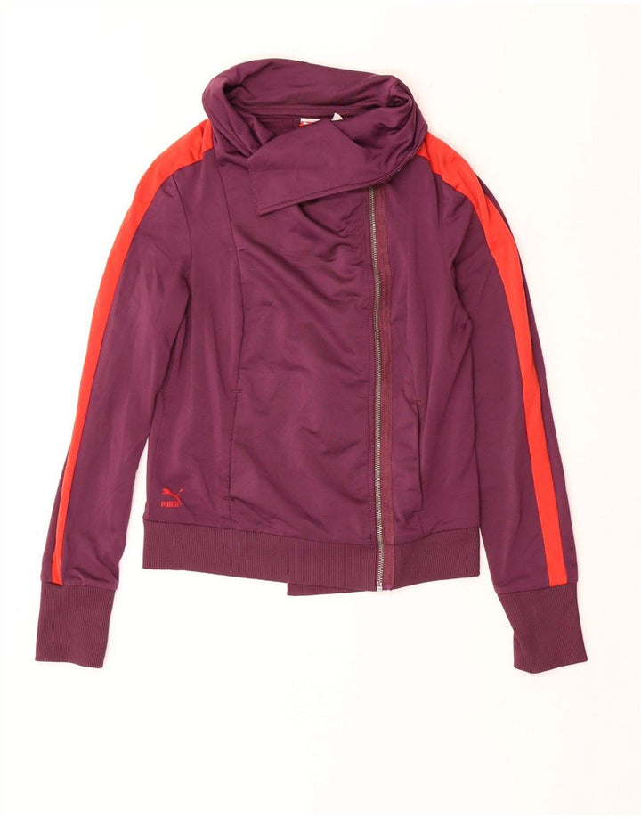 Jachetă de trening PUMA pentru femei UK 12 Medium Maroon Colorblock Poliester