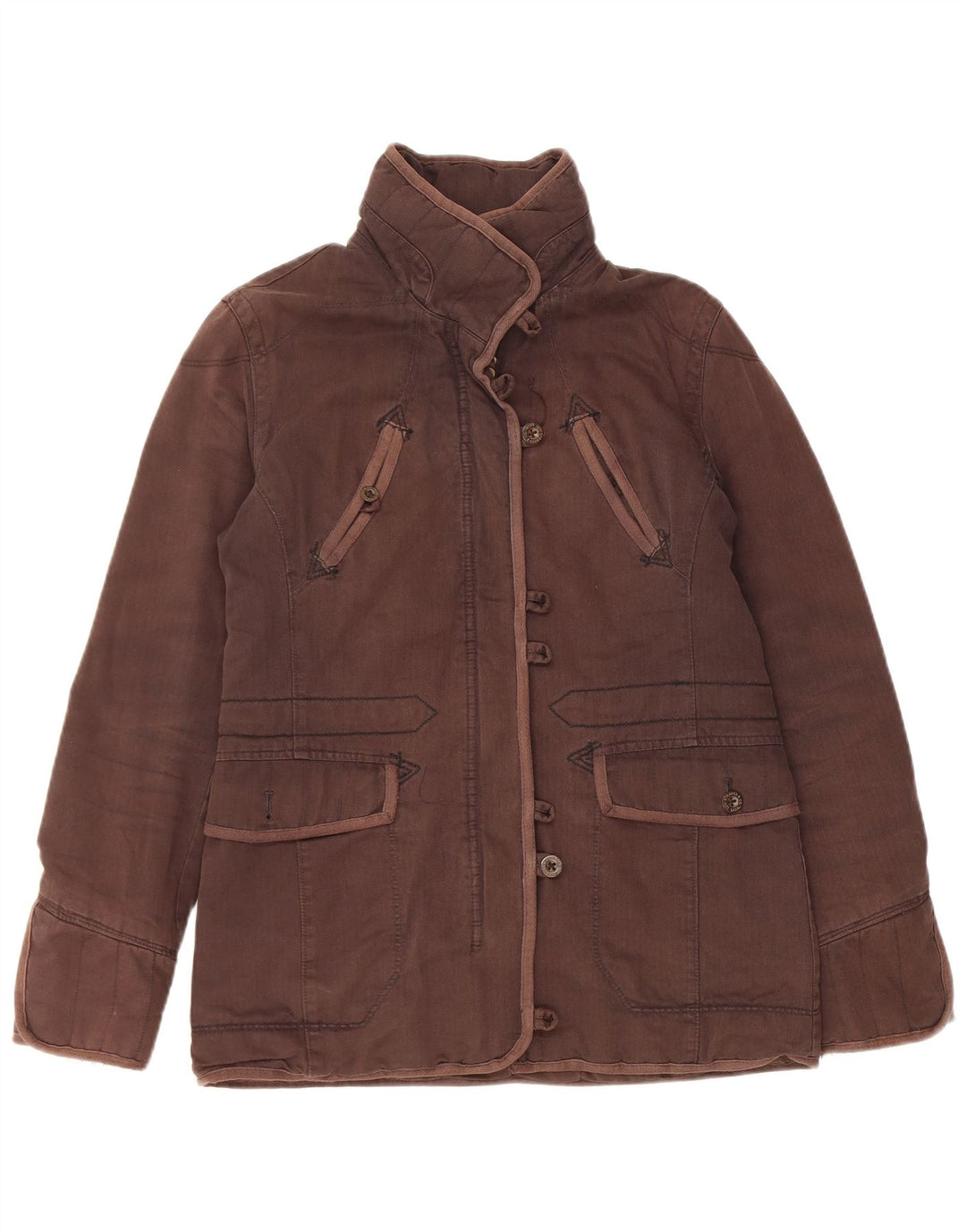 Jachetă Windbreaker Levi's pentru femei UK 10 Small Brown Herringbone