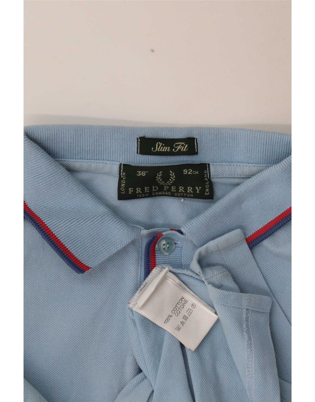 Fred Perry Cămașă Polo Slim Fit Bumbac Albastru Mic