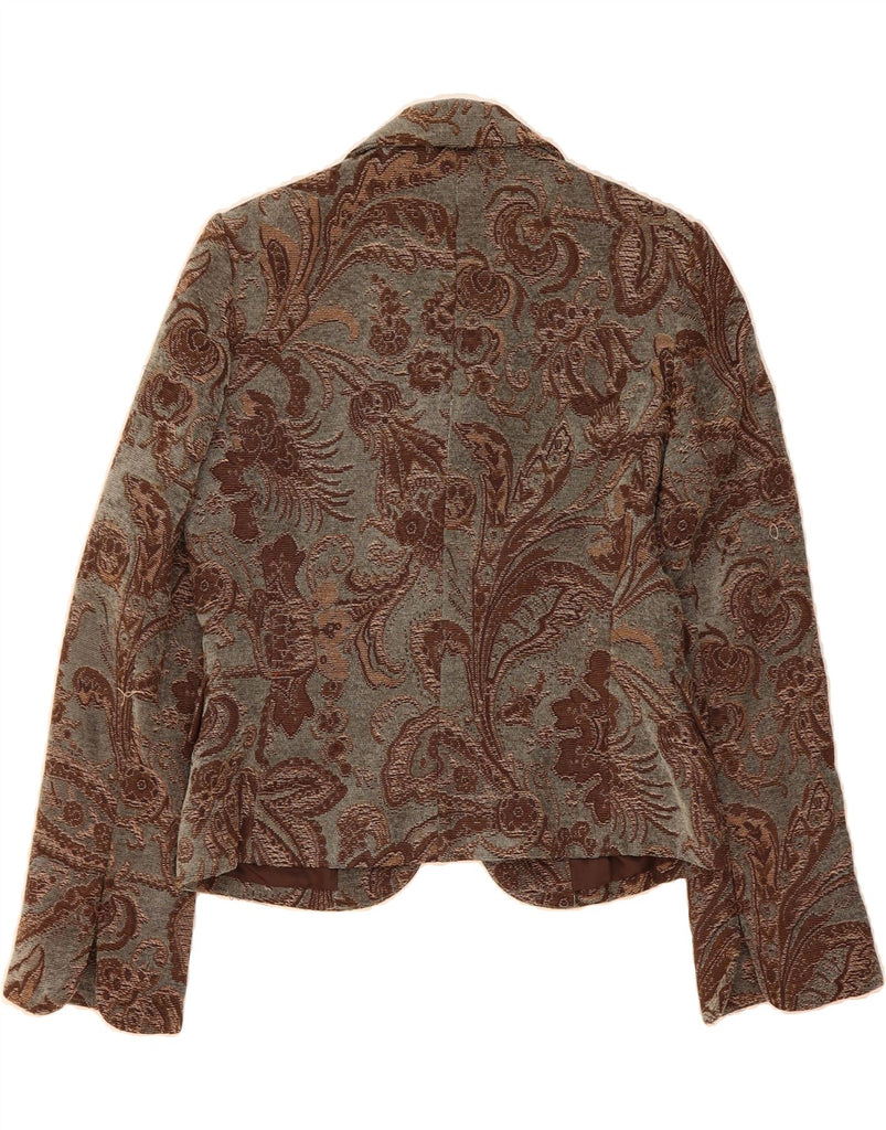 MEXX Womens Blazer Jacket UK 16 Large Green Paisley Polyester Vintage Mexx and Second-Hand Mexx from Messina Hembry 