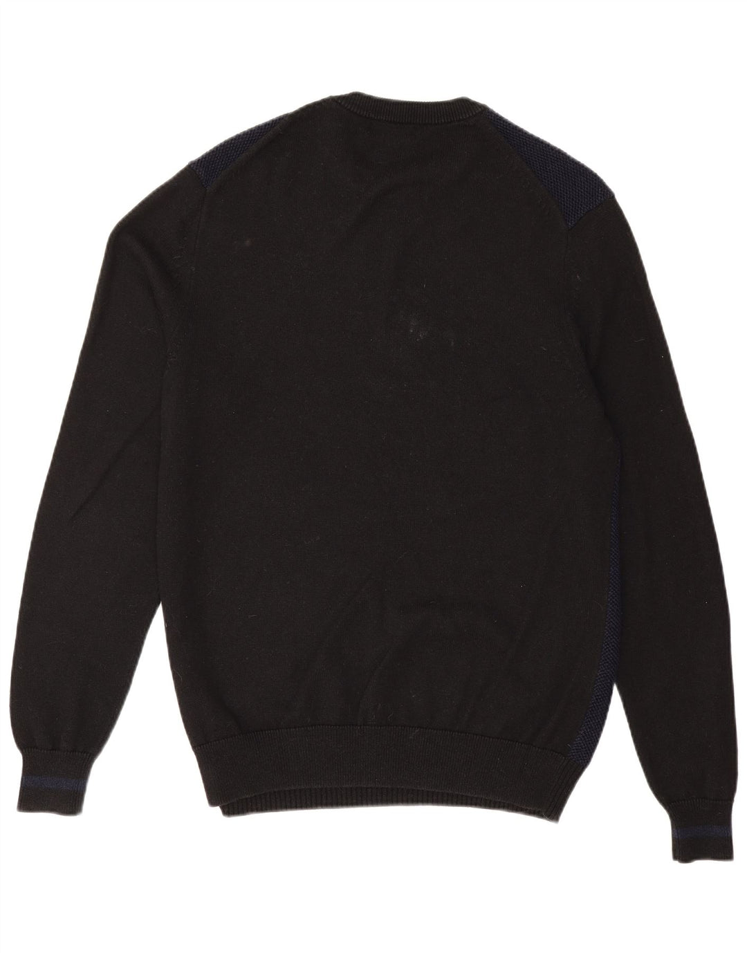 Pulover pentru bărbați Fred Perry cu decolteu rotund, mare, lână bloc de culoare, albastru