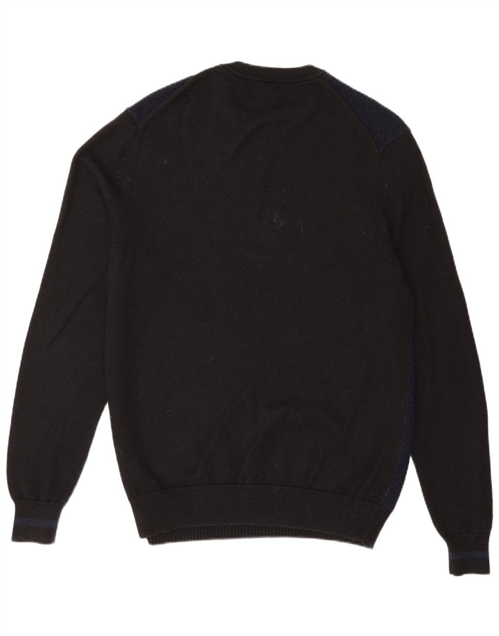 Pulover pentru bărbați Fred Perry cu decolteu rotund, mare, lână bloc de culoare, albastru