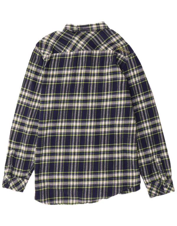 Cămașă de flanel pentru bărbați QUIKSILVER XL, bumbac cu carouri bleumarin