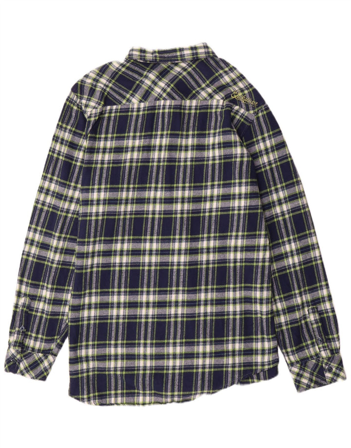 Cămașă de flanel pentru bărbați QUIKSILVER XL, bumbac cu carouri bleumarin