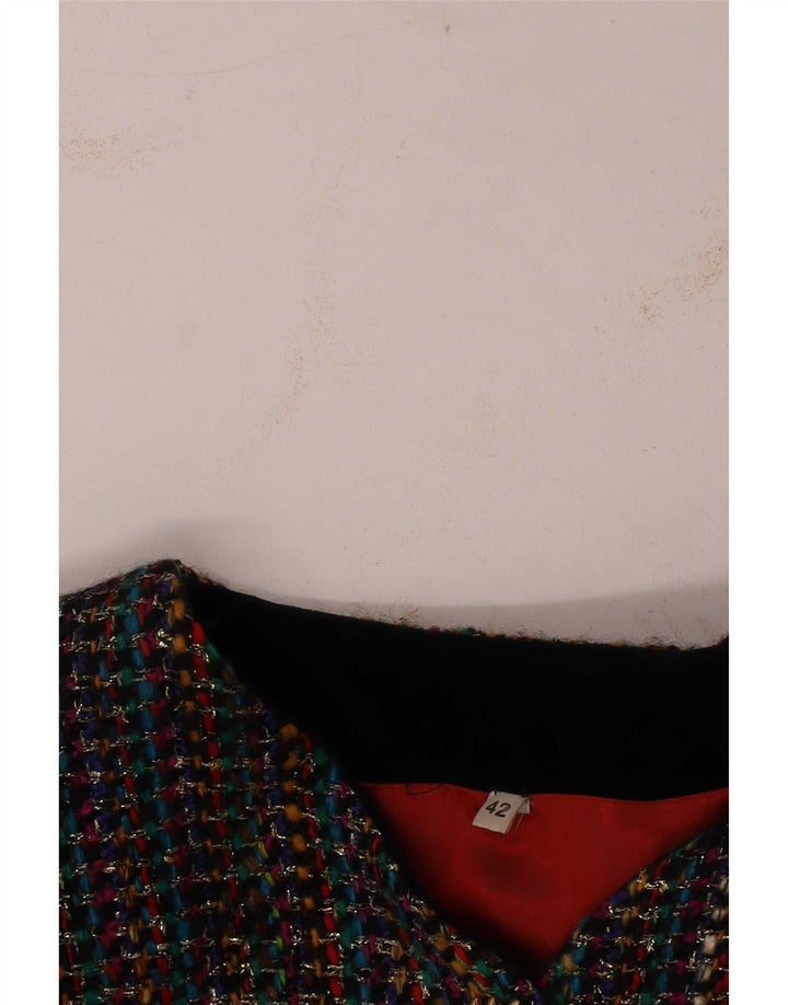 Jachetă vintage pentru femei cu 3 nasturi IT 42 Medium, multicolore, cu dungi