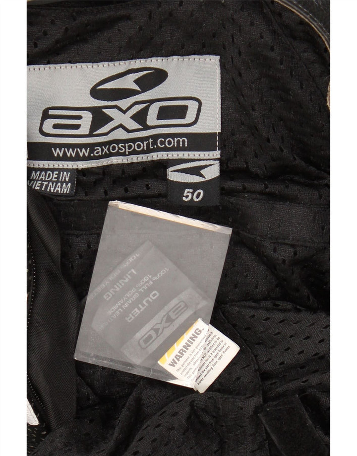 Salopetă grafică pentru băieți AXO 10-11 ani Motocicletă din piele neagră color bloc