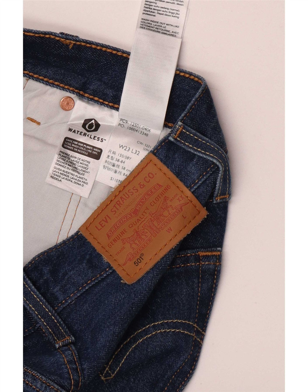 Blugi drepti pentru femei Levi's 501 W23 L32 Bumbac albastru