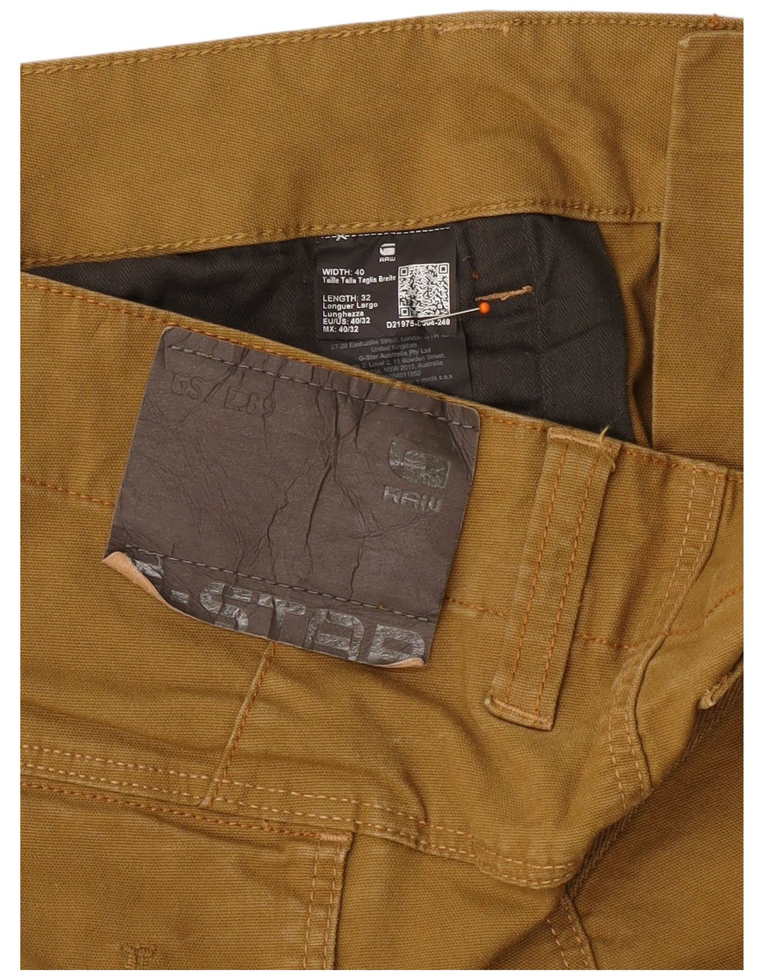 Pantaloni cargo conici pentru bărbați G-STAR L40 L28 bumbac galben