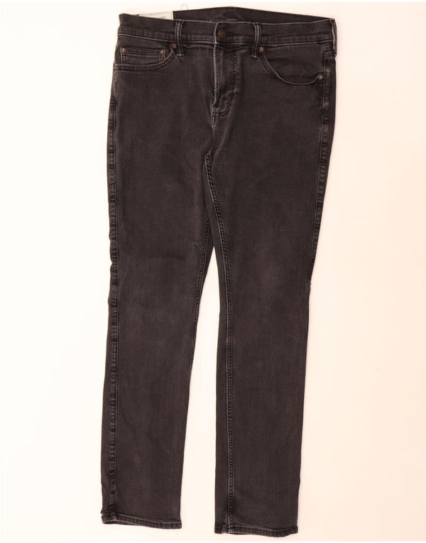 ABERCROMBIE & FITCH Mens Skinny Jeans W34 L32 Grey Cotton