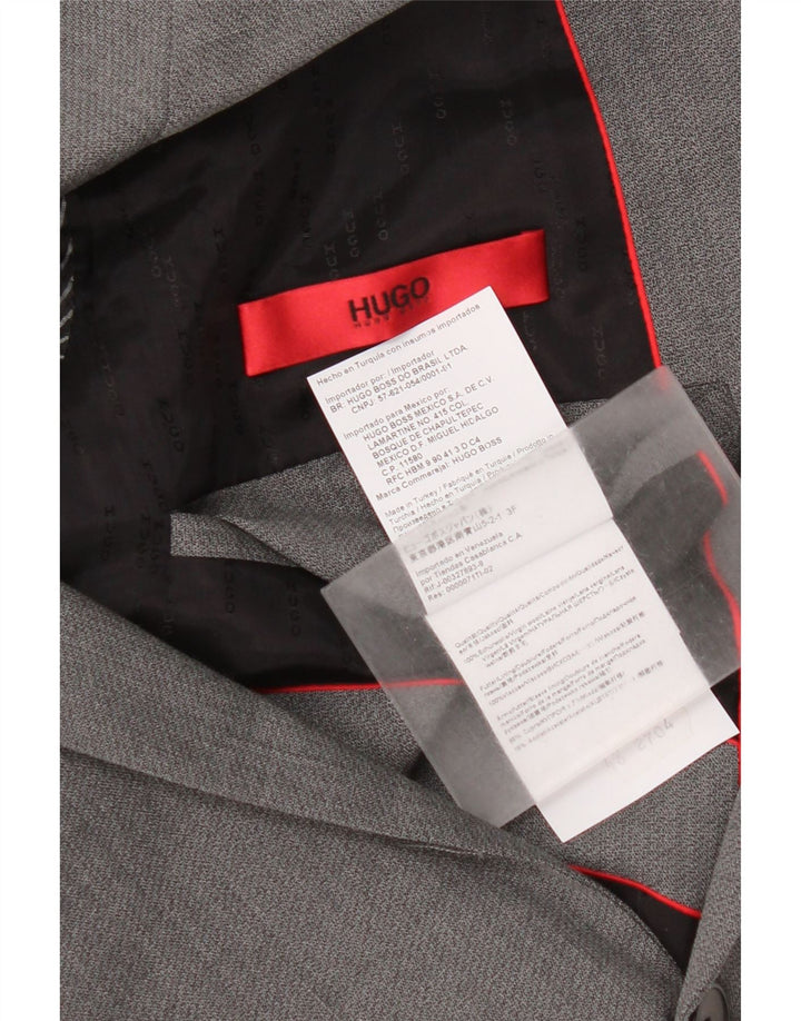Blazer pentru bărbați Hugo Boss cu 2 nasturi EU 48 Lână virgină gri mediu