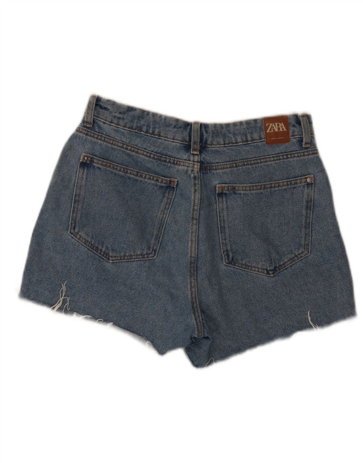 Pantaloni scurți din blugi pentru femei Zara mici W26 bumbac albastru