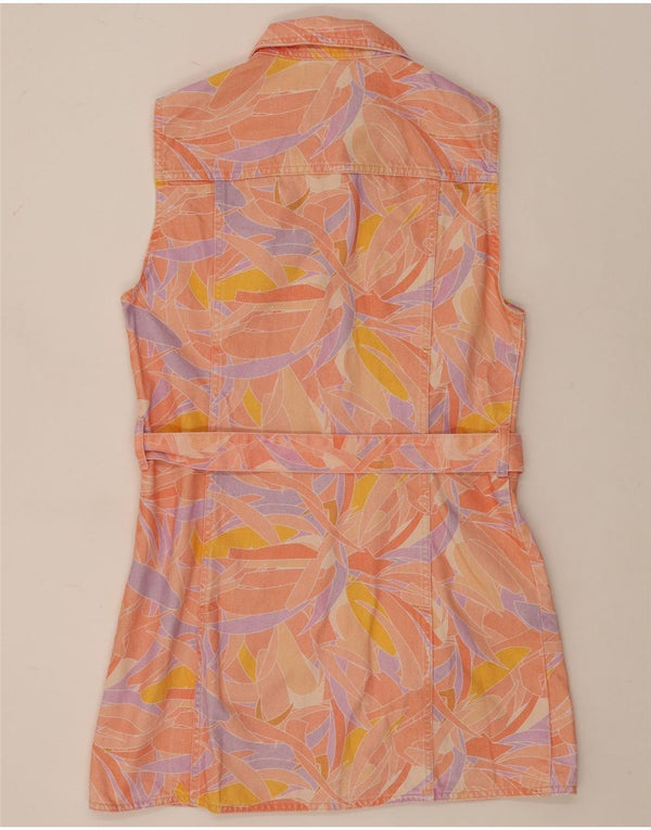 Rochie cămașă din denim fără mâneci Zara UK 14, mare, roz, florală