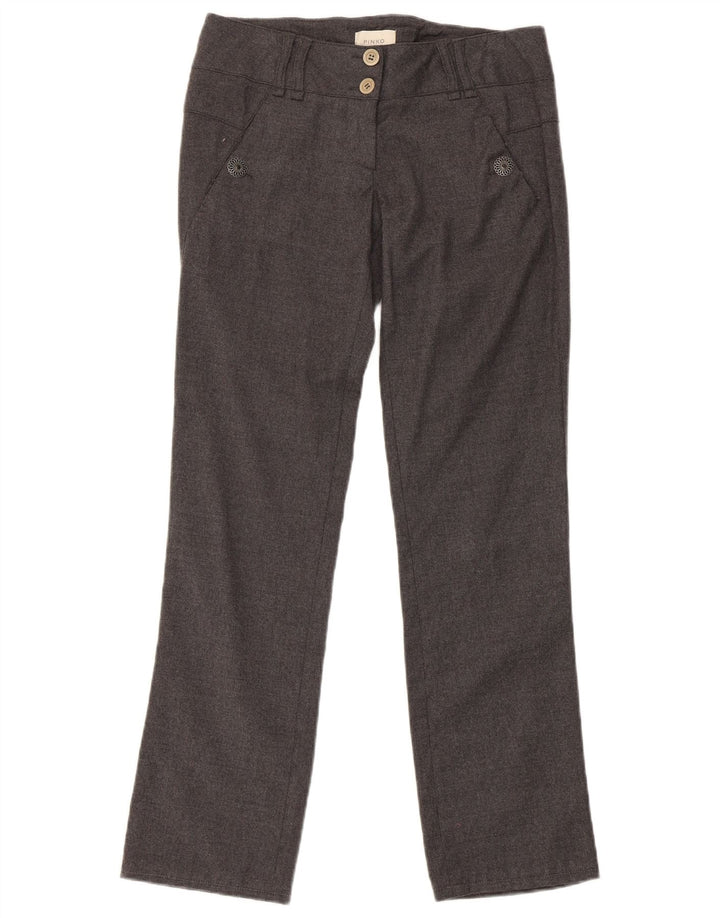 Pantaloni obișnuiți obișnuiți pentru femei Pinko UK 8 Small W30 L29 Lână gri