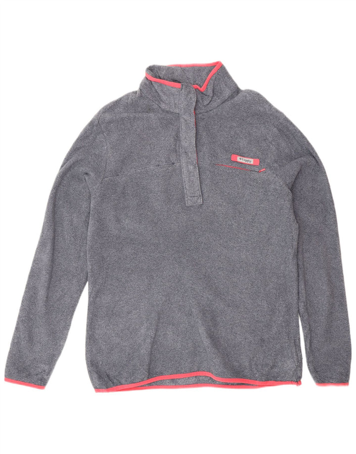 Pulover din lână Columbia pentru femei, cu gât cu nasturi, UK 18 XL, poliester gri