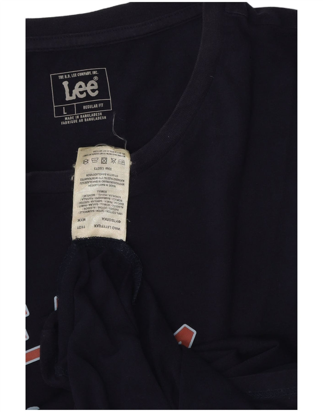 Tricou grafic Lee pentru bărbați, cu croială obișnuită. Top mare din bumbac bleumarin