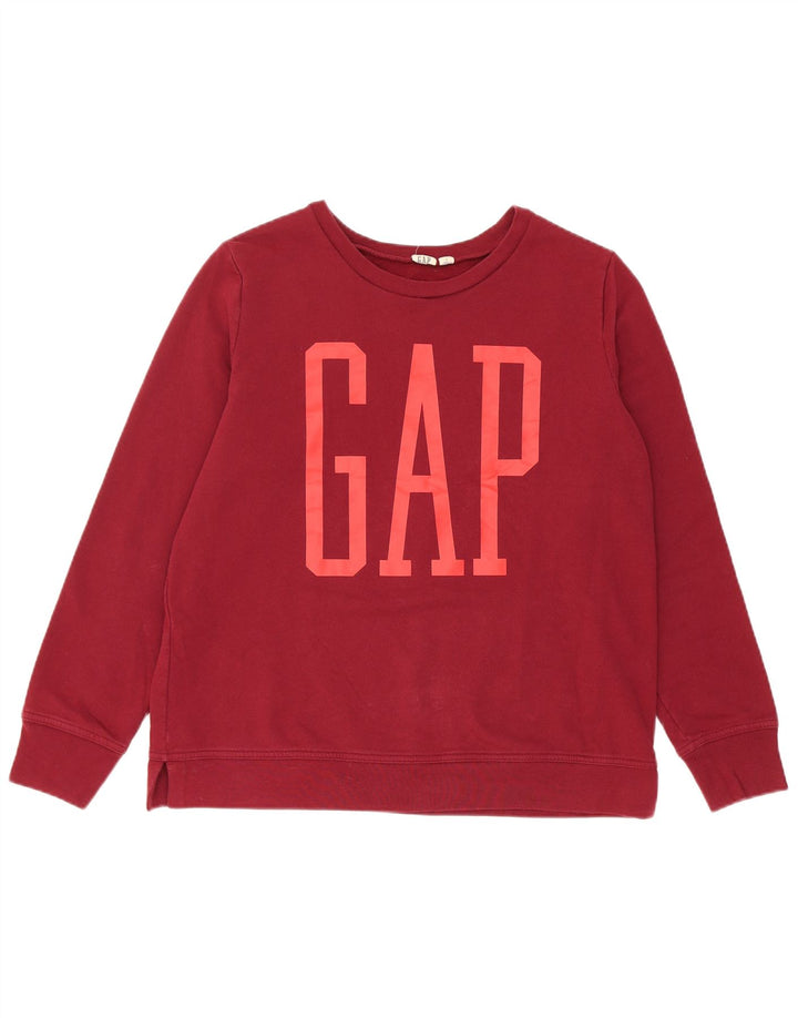 Pulover Gap pentru damă cu grafică, UK 14, bumbac burgundy mediu