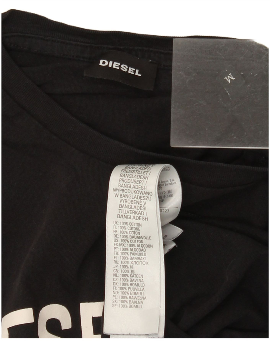 Tricou grafic pentru bărbați DIESEL Top mediu negru bumbac