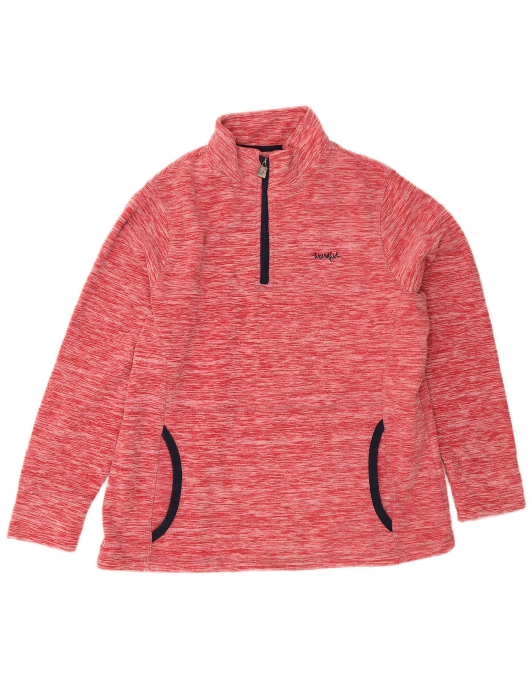 Pulover pentru femei Weird Fish, cu fermoar și gât, UK 16, mare, roșu, pete