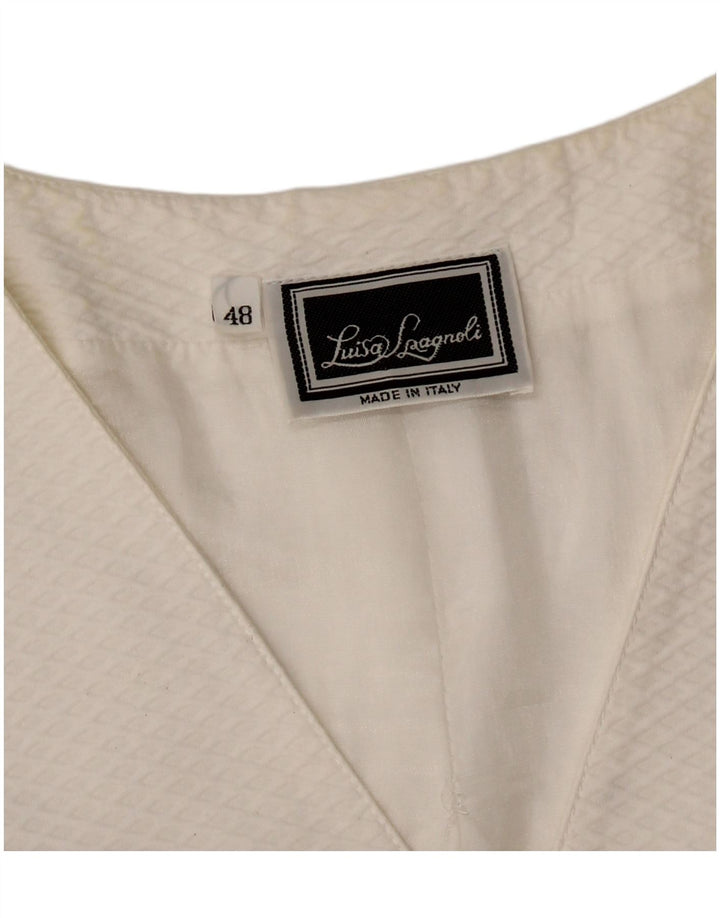 Sacou blazer pentru femei Luisa Spagnoli, cu 5 nasturi, IT 48 XL, alb Argyle/Diamond