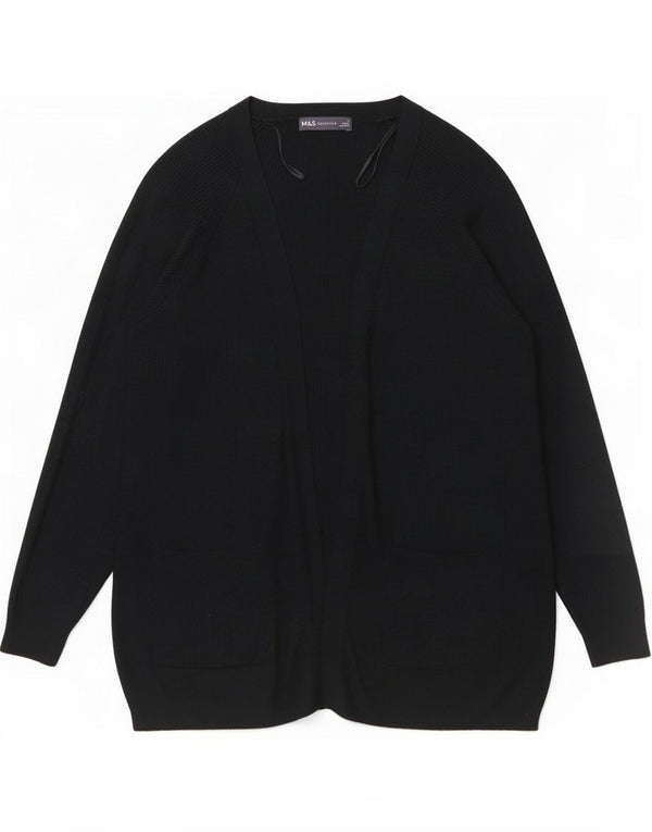 Pulover cardigan deschis pentru femei Marks & Spencer UK 16 Viscoză mare neagră
