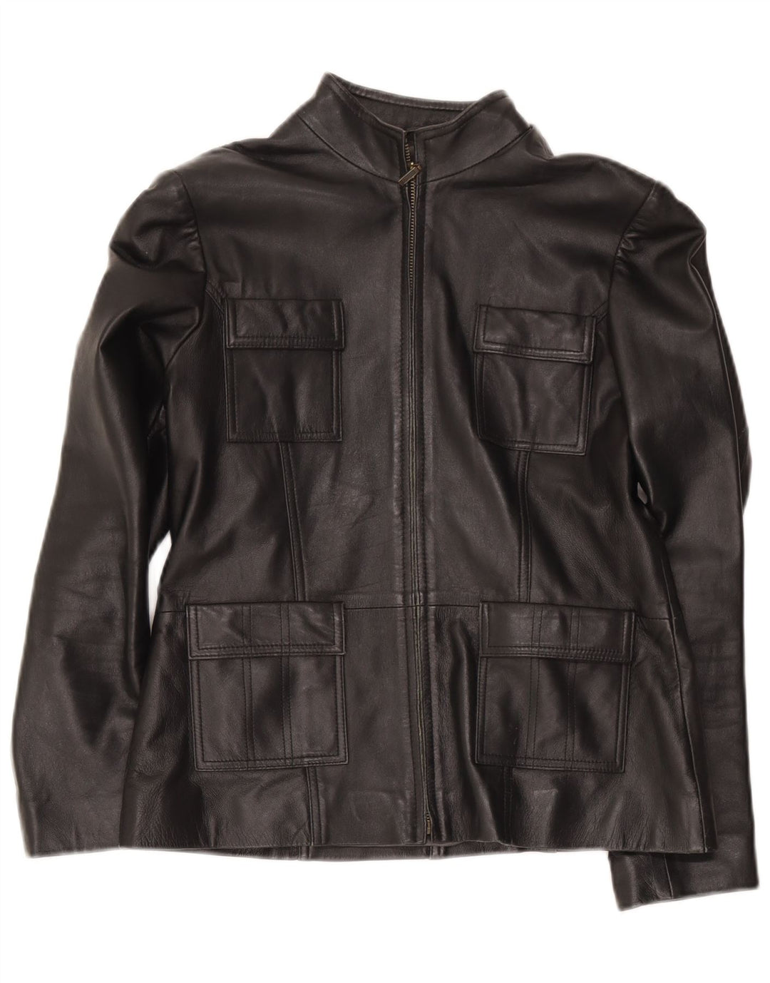 Jachetă militară din piele pentru femei Helium UK 14 Medium Black