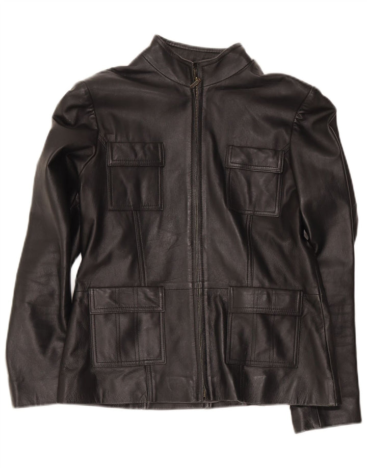Jachetă militară din piele pentru femei Helium UK 14 Medium Black