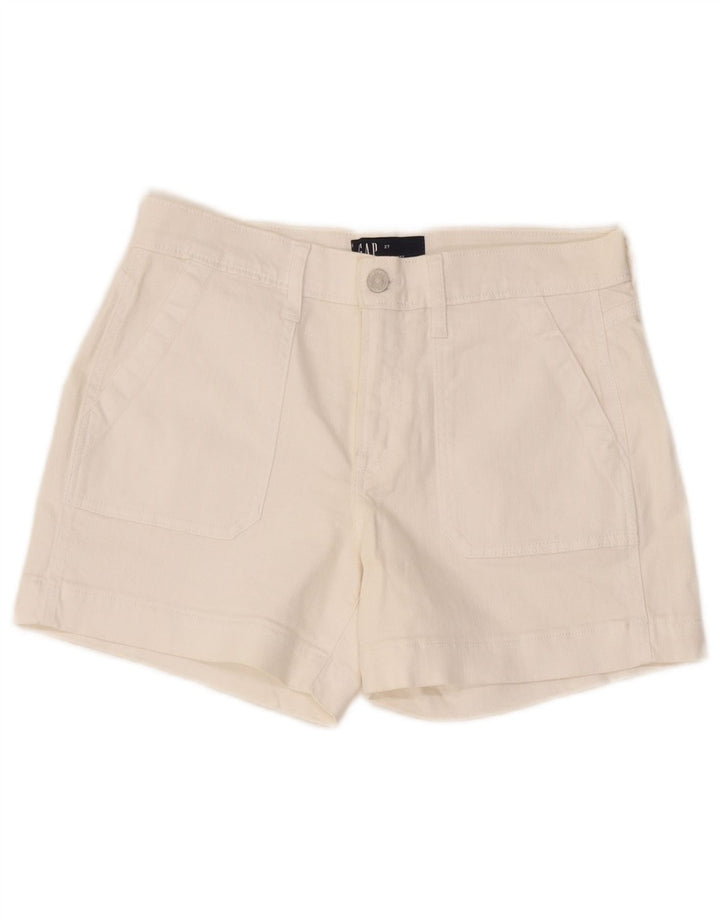 Pantaloni scurți din denim pentru femei Gap W27 Small White Bumbac