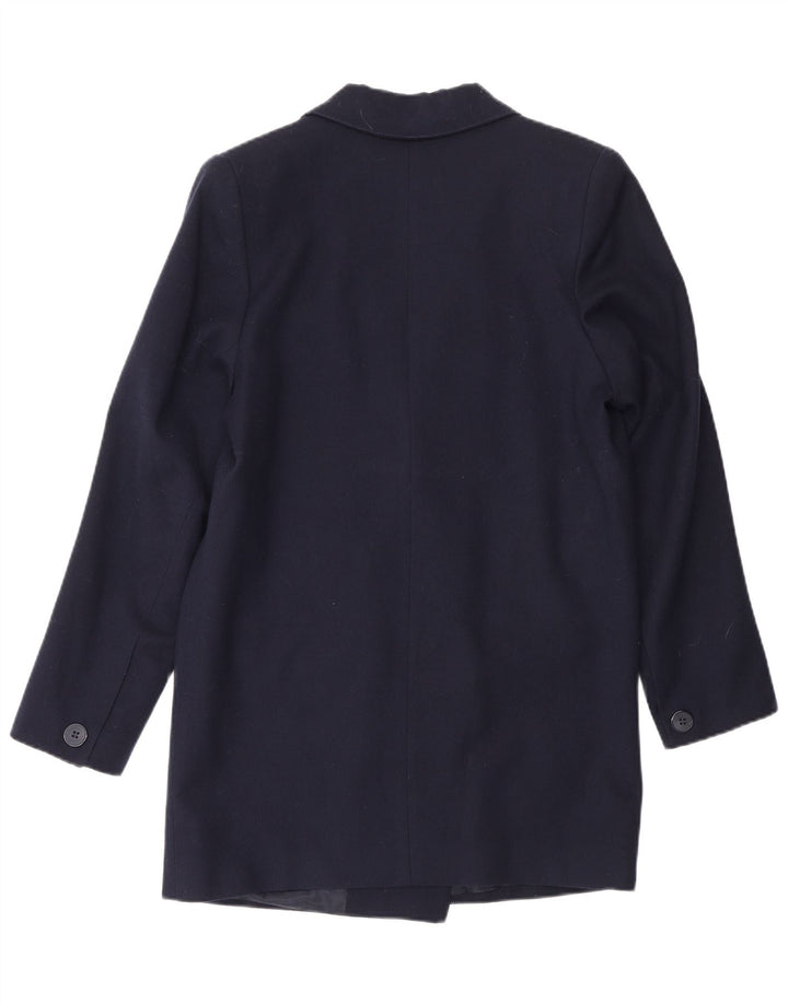 Jachetă vintage pentru femei la dublu-breaste UK 10 Mic bleumarin