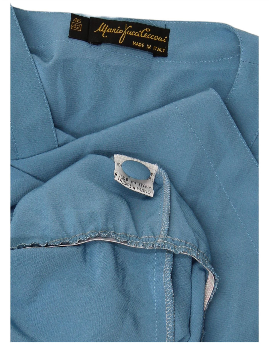 MARIO PUCCI CECCONI Bluză cămașă cu mânecă scurtă pentru femei IT 42 Medium Blue