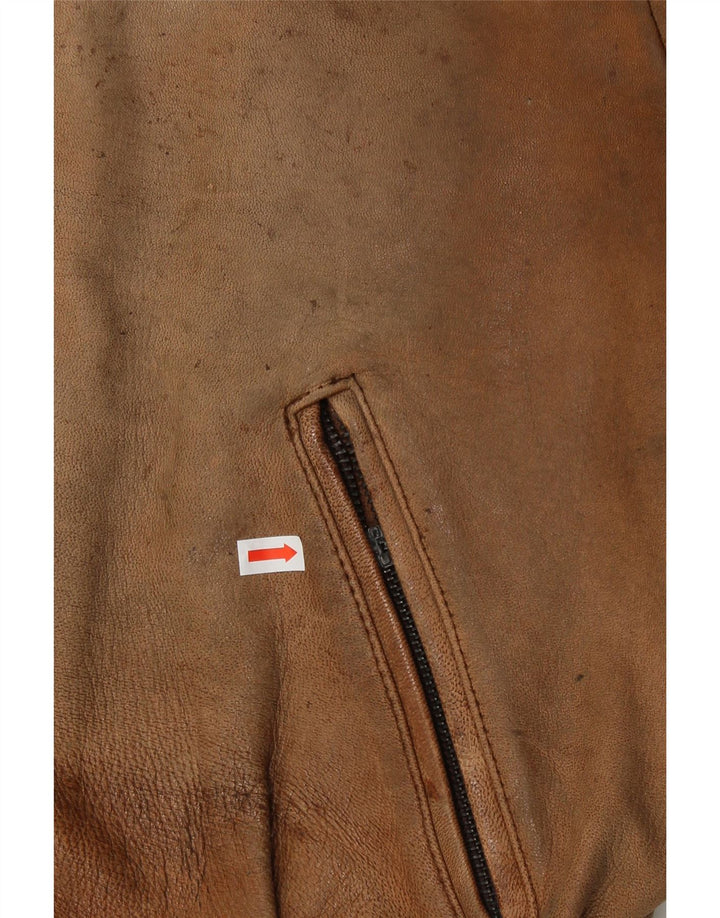 Jachetă de piele pentru bărbați Schuh UK 42 XL din piele maro