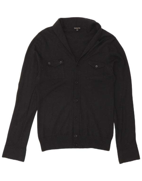 Pulover cardigan pentru femei Patrizia Pepe UK 14 Lână virgină mare neagră