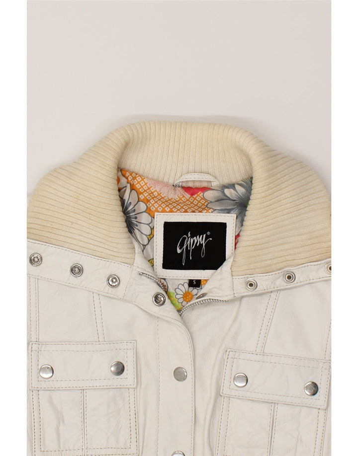 GIPSY Womens Overcoat UK 10 Small White Vintage Gipsy and Second-Hand Gipsy from Messina Hembry 