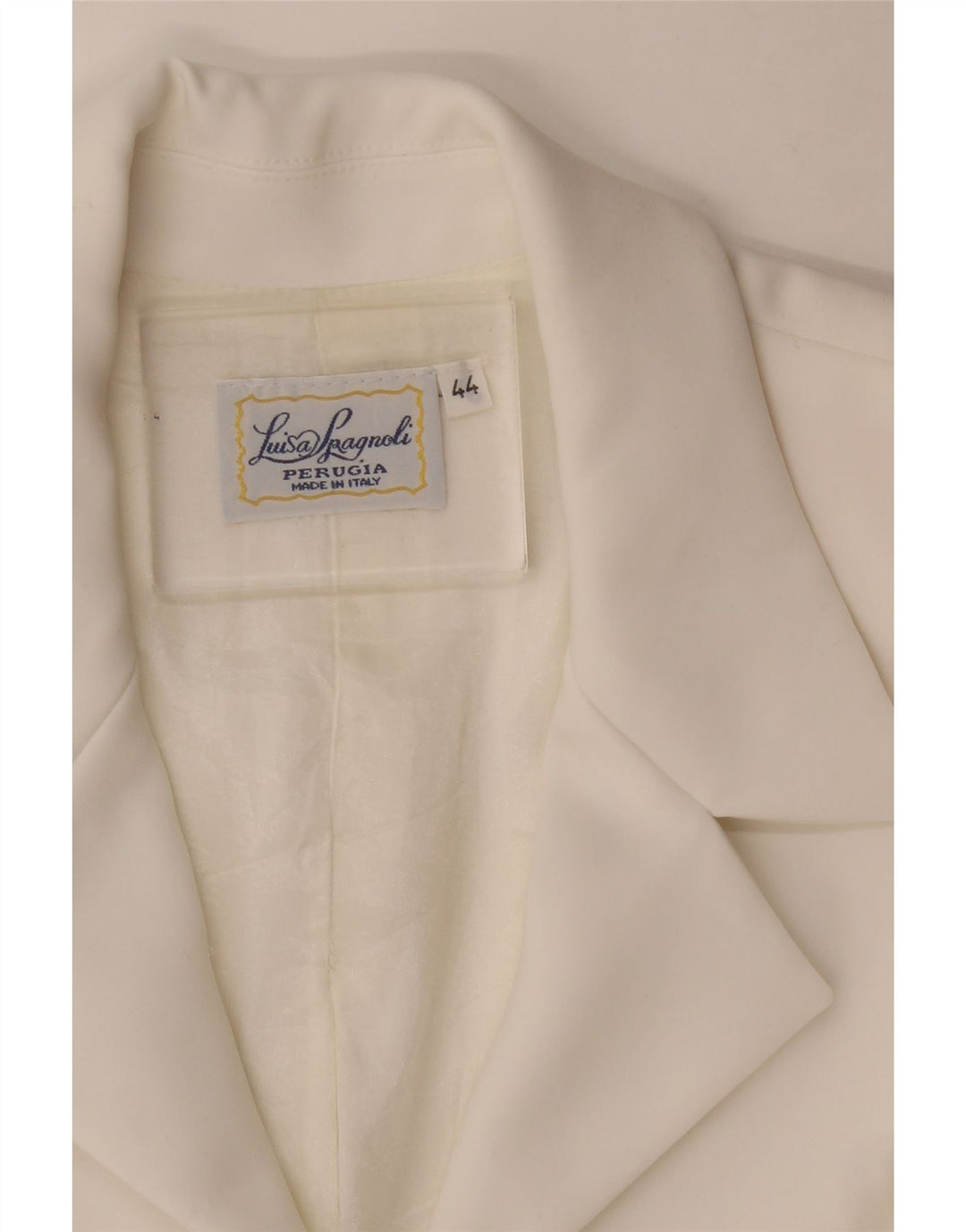 Jachetă pentru femei Luisa Spagnoli cu fermoar complet IT 44 Medium White Acetat