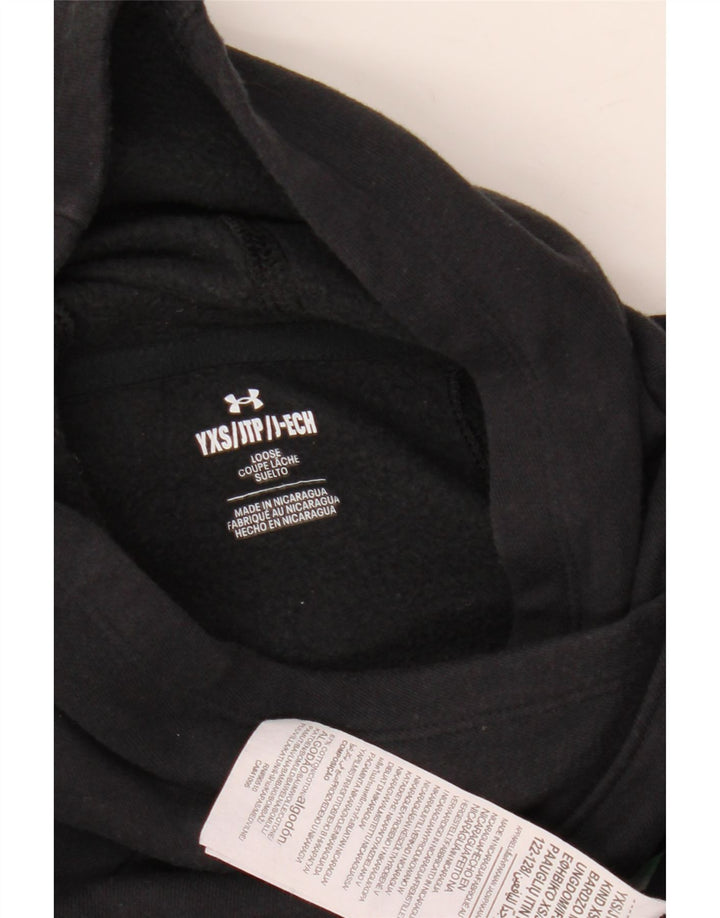 Pulover pentru fete, cu grafică, cu capota, 6-7 ani, XS, negru