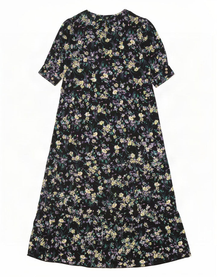 Rochie Maxi pentru femei Marks & Spencer UK 12 Medium Black Floral Viscose