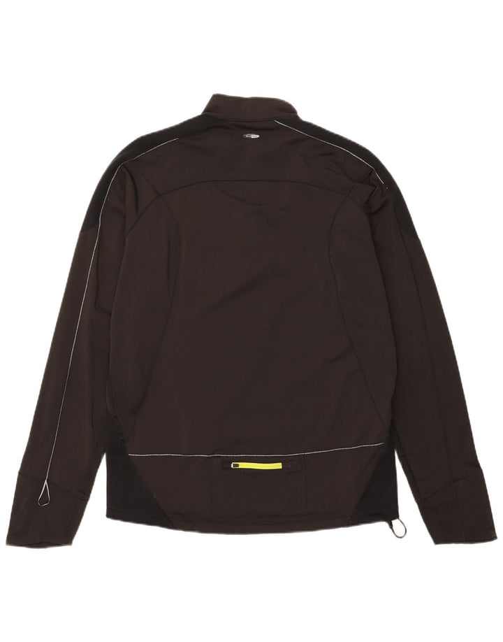 Top de trening Asics pentru bărbați, cu fermoar și gât, color block, negru