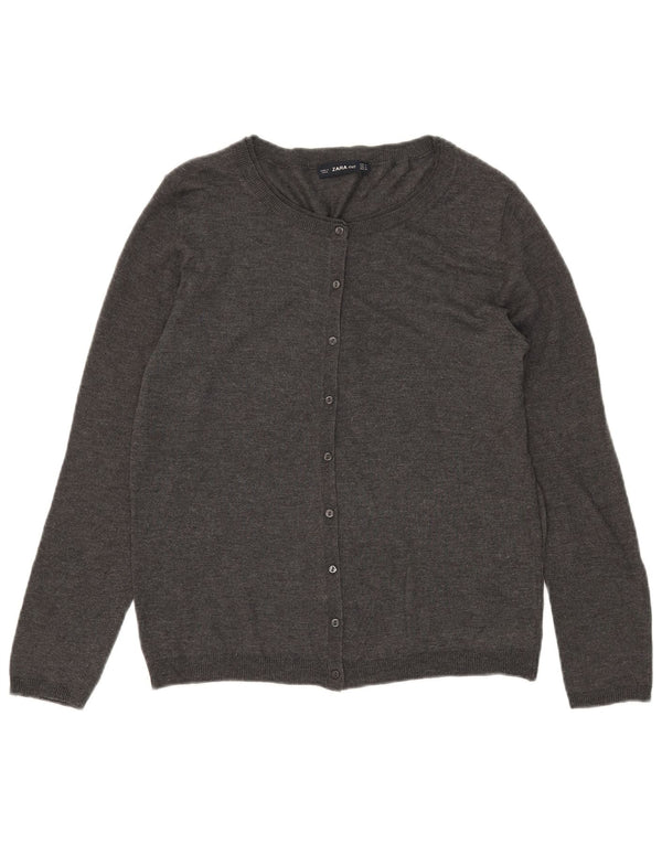 Pulover cardigan pentru femei Zara UK 12 Gri mediu Modal