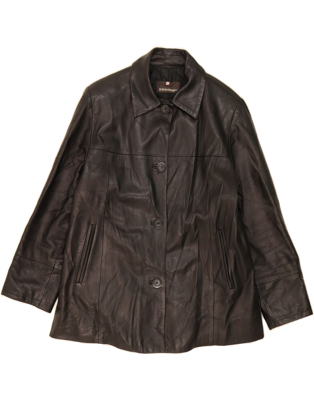 VINTAGE Womens Leather Jacket UK 14 Large Black Leather Vintage Vintage and Second-Hand Vintage from Messina Hembry 