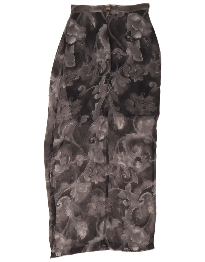 Fusta Midi Vintage pentru Damă W26 Mic Negru Floral
